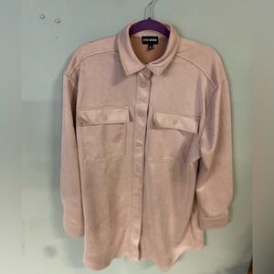 Steve Madden Women Long Pink Snap Down Jacket ballet core shacket